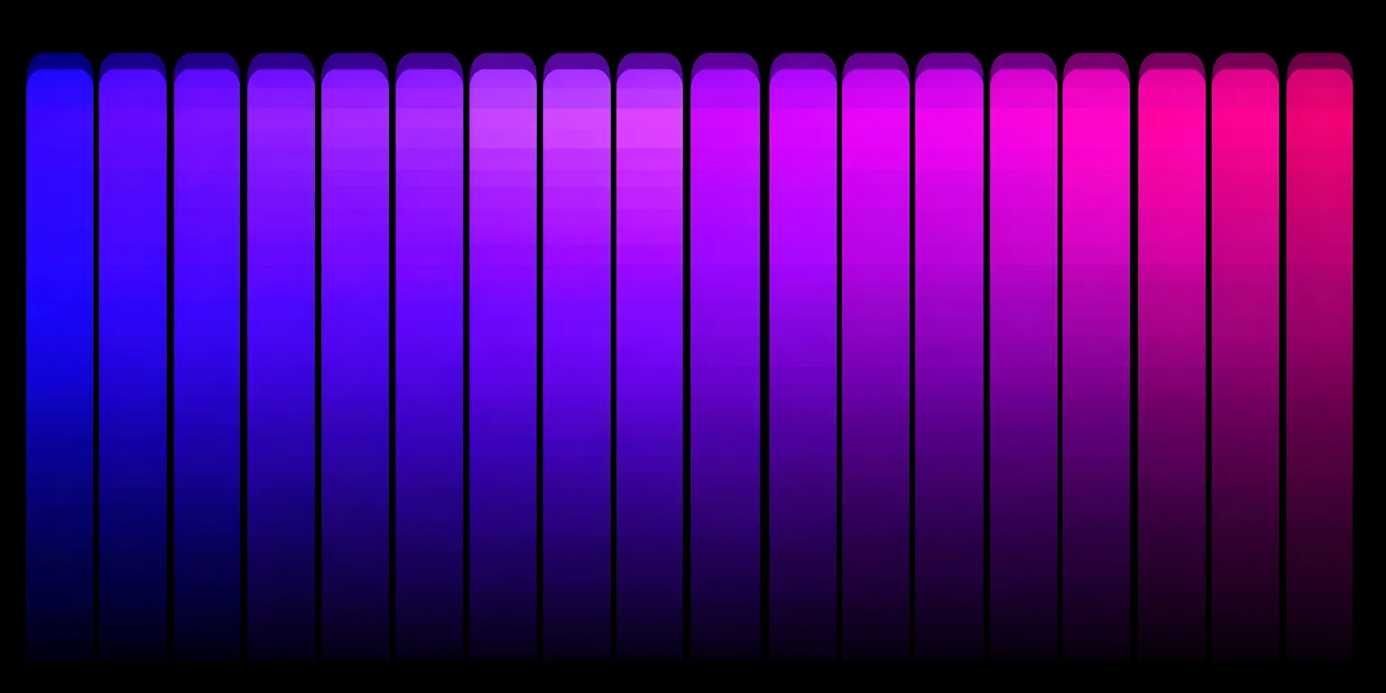 Abstract visualization: Gradient color-bar abstract artwork in neon