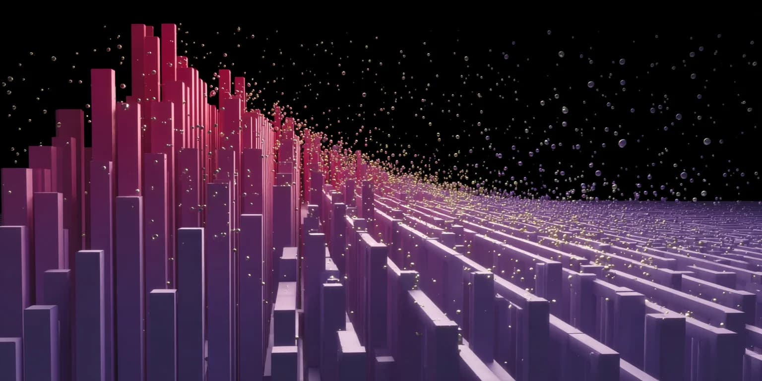 Abstract visualization: Neon crystal field across horizon