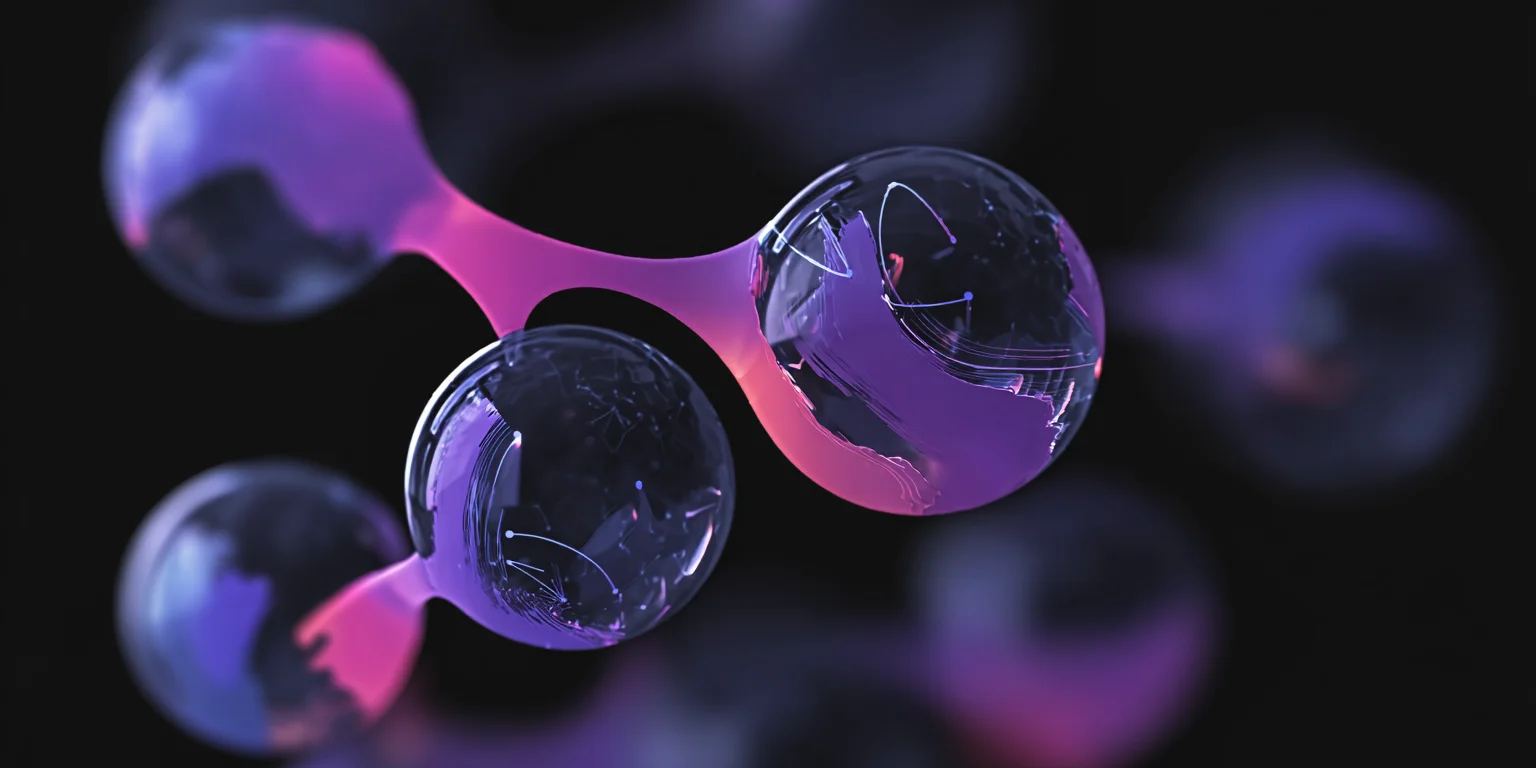 Abstract visualization: Vibrant purple molecular structure macro shot