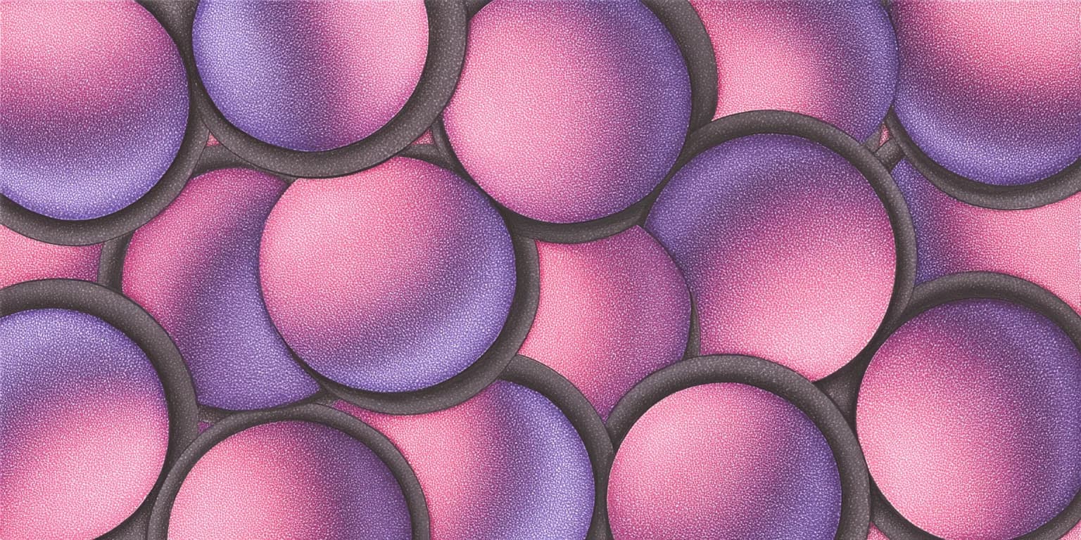 Abstract visualization: Colorful circular pattern close-up shot