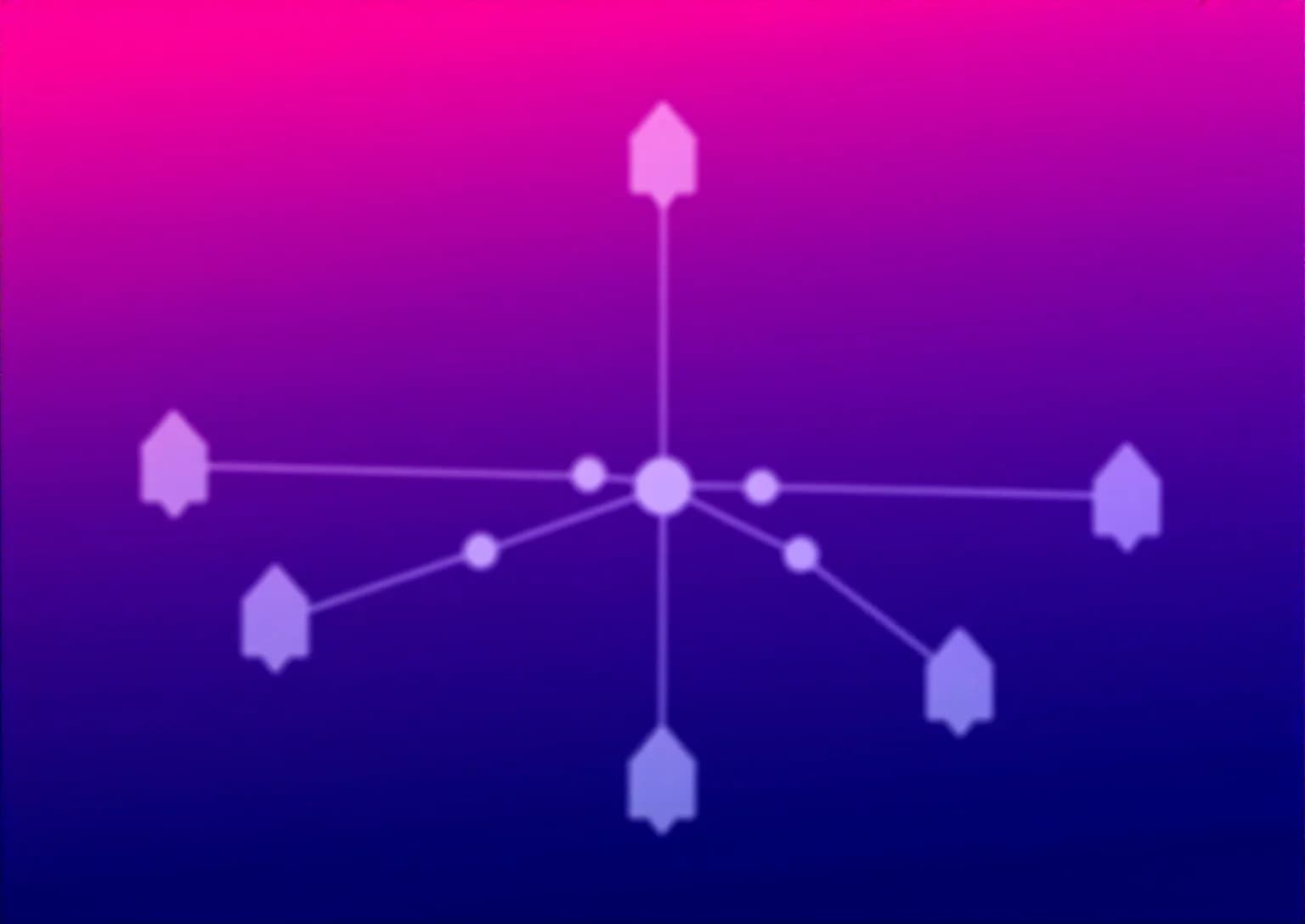 Abstract visualization of a central hub network with emanating nodes representing research findings spreading across the advertising industry