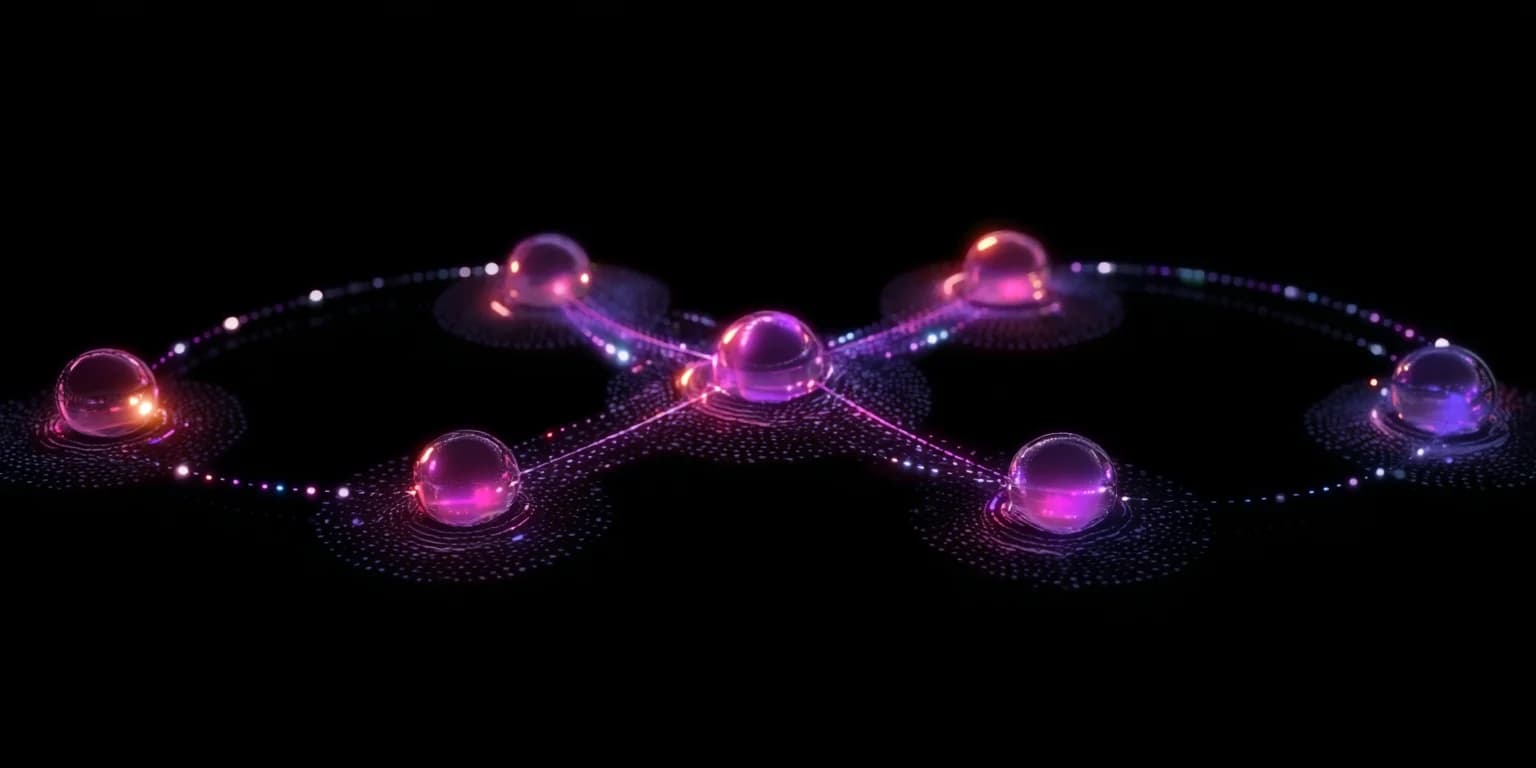 Abstract visualization: Neon network of glowing nodes