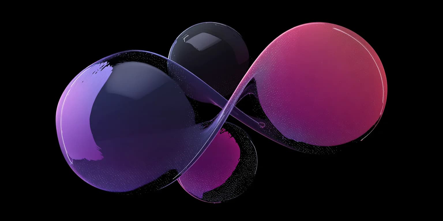 Abstract visualization: Glossy neon orbs with gradient